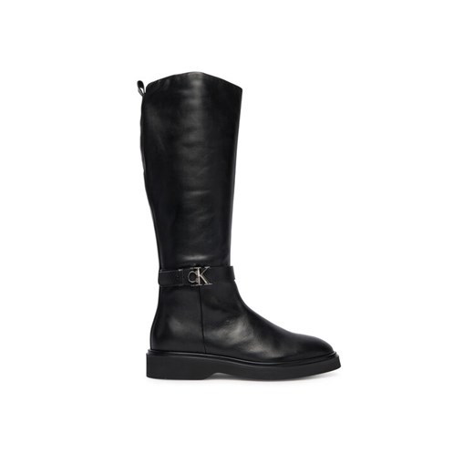 Kozaki Calvin Klein Knee Boot W/ Metal Logo HW0HW02665 Czarny ze sklepu eobuwie.pl w kategorii Kozaki damskie - zdjęcie 186371621