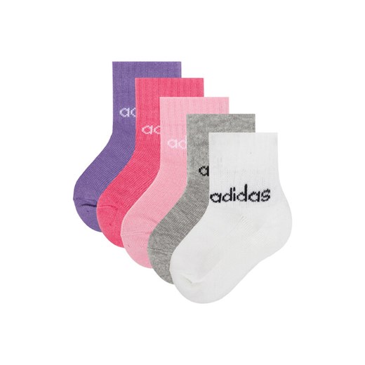 Skarpety krótkie adidas Kids Lin Ank 5P JF8541 Kolorowy ze sklepu eobuwie.pl w kategorii Skarpetki dziecięce - zdjęcie 186371824