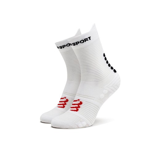 Skarpety długie Compressport Pro Racing V4.0 Run High XU00046B Biały ze sklepu eobuwie.pl w kategorii Skarpetki damskie - zdjęcie 186371980