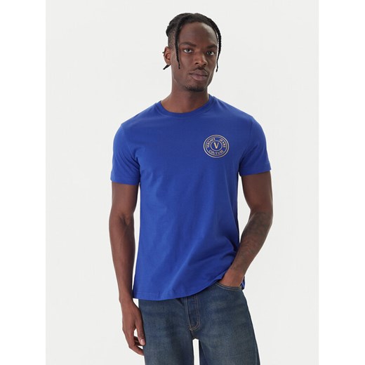 Versace Jeans Couture T-Shirt 79GAHT00 CJ00T Niebieski Regular Fit ze sklepu MODIVO w kategorii T-shirty męskie - zdjęcie 186375481