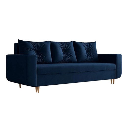 Granatowa tapicerowana sofa z funkcją spania  F6-Z25 ze sklepu Edinos.pl w kategorii Sofy i kanapy - zdjęcie 186376703