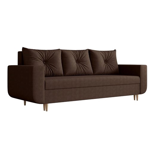Brązowa sofa z funkcją spania i pojemnikiem W1-C69 ze sklepu Edinos.pl w kategorii Sofy i kanapy - zdjęcie 186376723