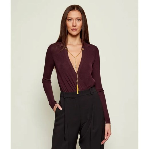 Elisabetta Franchi Body | Slim Fit | z dodatkiem jedwabiu ze sklepu Gomez Fashion Store w kategorii Bluzki damskie - zdjęcie 186378090