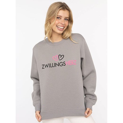 Zwillingsherz Bluza "Zwillingsherz Logo" w kolorze szarym Zwillingsherz L wyprzedaż Limango Polska