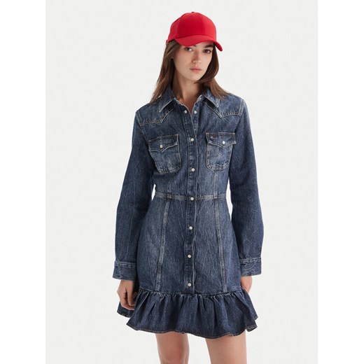 Tommy Jeans Sukienka jeansowa Western DW0DW21635 Niebieski Regular Fit ze sklepu MODIVO w kategorii Sukienki - zdjęcie 186379003