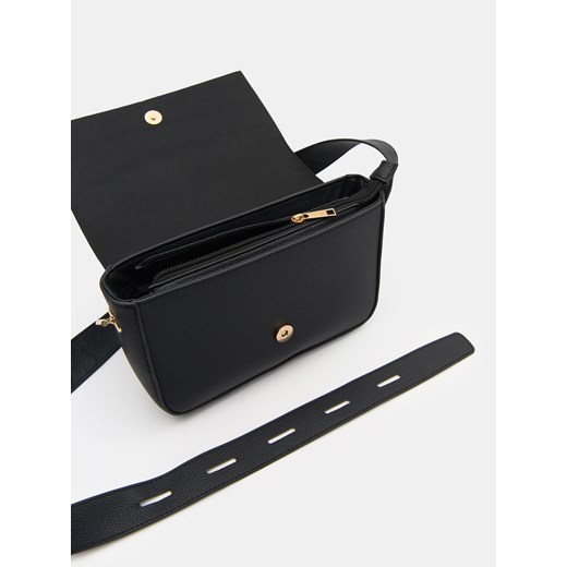 Sinsay - Mała torebka zapinana na zamek i magnes - czarny Sinsay One Size Sinsay