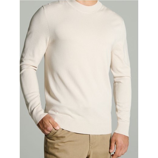 Sinsay - Półgolf z wiskozy w stylu basic - beżowy ze sklepu Sinsay w kategorii Swetry męskie - zdjęcie 186380701