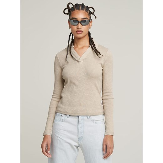 G-Star Koszulka polo w kolorze beżowym ze sklepu Limango Polska w kategorii Bluzki damskie - zdjęcie 186381184