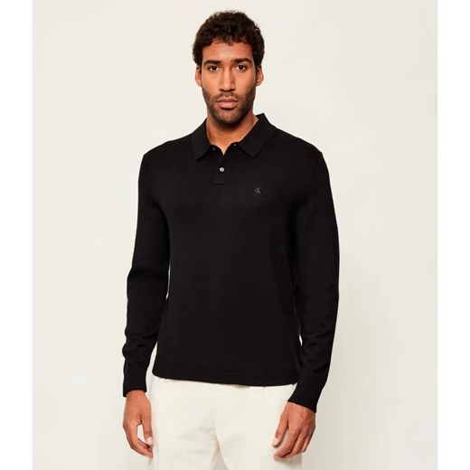 Calvin Klein Wełniane polo | Regular Fit ze sklepu Gomez Fashion Store w kategorii T-shirty męskie - zdjęcie 186381554