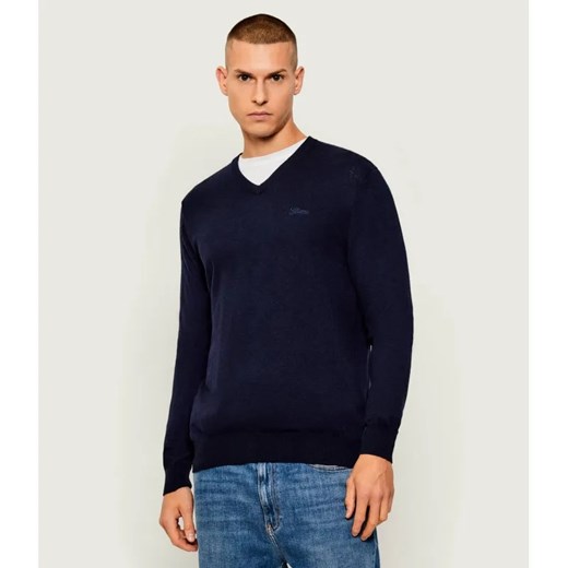 GUESS Sweter DAREN | Slim Fit | z dodatkiem jedwabiu ze sklepu Gomez Fashion Store w kategorii Swetry męskie - zdjęcie 186381570