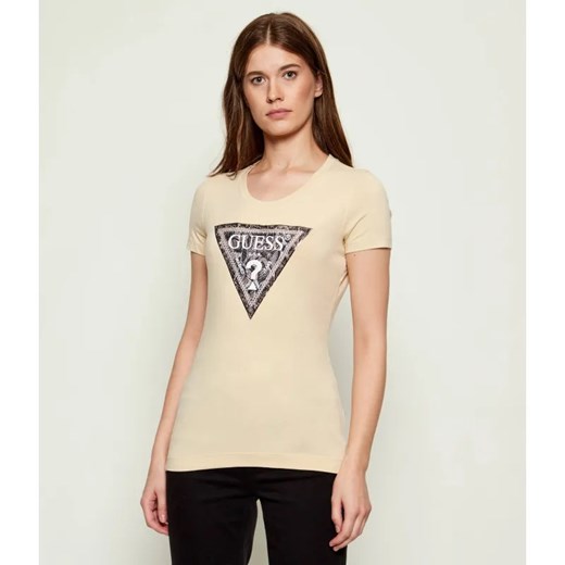 GUESS T-shirt TRIANGLE PYTHON | Slim Fit ze sklepu Gomez Fashion Store w kategorii Bluzki damskie - zdjęcie 186381611