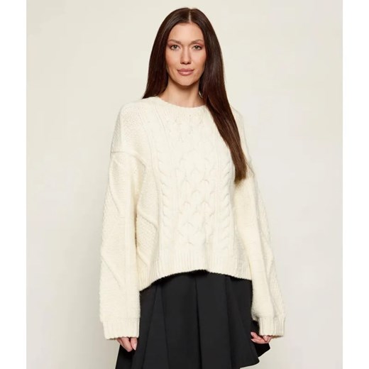 HUGO Wełniany sweter Saicos | Oversize fit ze sklepu Gomez Fashion Store w kategorii Swetry damskie - zdjęcie 186381632