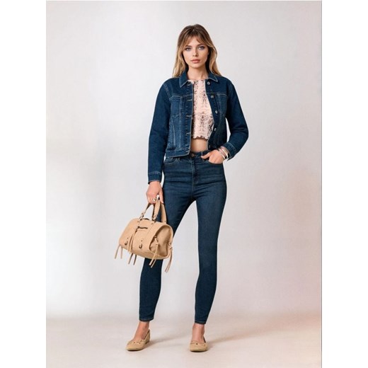 Sinsay - Spodnie jeansowe skinny - granatowy ze sklepu Sinsay w kategorii Jeansy damskie - zdjęcie 186383284