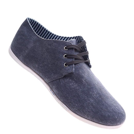 Grafitowe męskie trampki z wiązaniami /F9-1 14052 S166/ ze sklepu Pantofelek24.pl w kategorii Trampki męskie - zdjęcie 186383780