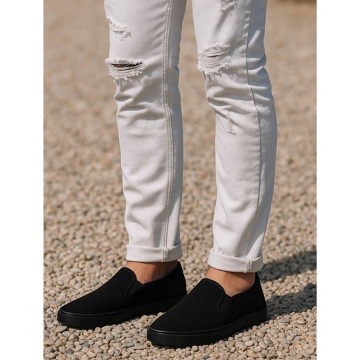 Czarne męskie trampki slip on /A1-2 18148 T285/ ze sklepu Pantofelek24.pl w kategorii Trampki męskie - zdjęcie 186383794