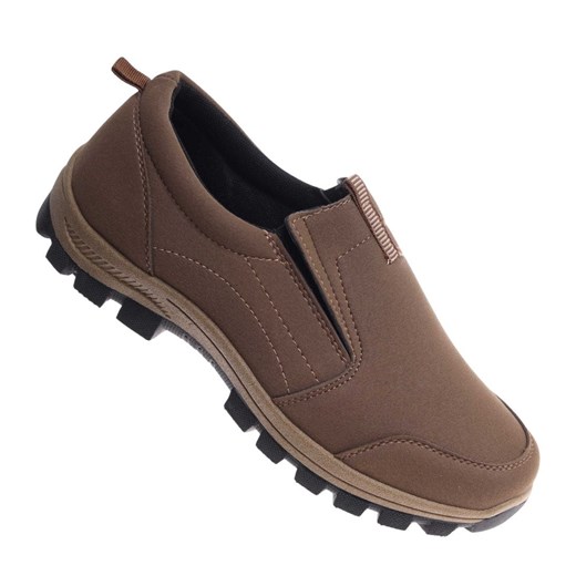 Wsuwane brązowe męskie buty sportowe /A8-3 18202 T386/ ze sklepu Pantofelek24.pl w kategorii Trampki męskie - zdjęcie 186384863