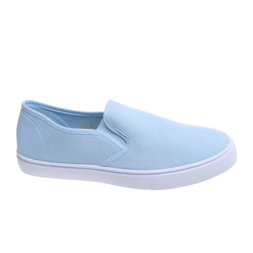 Błękitne męskie trampki slip on /A4-2 18145 T280/ ze sklepu Pantofelek24.pl w kategorii Trampki męskie - zdjęcie 186384944