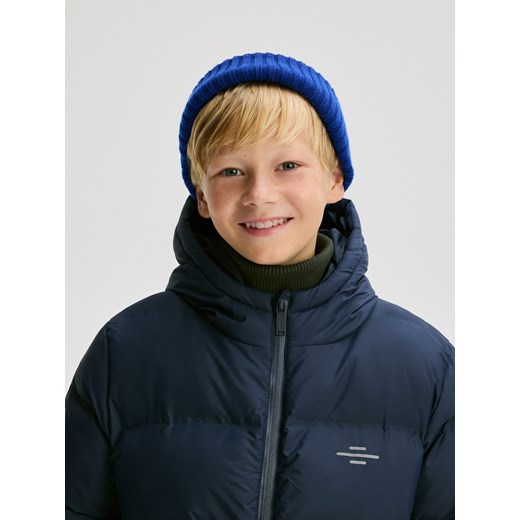 Reserved - Ocieplana kurtka z kapturem - granatowy ze sklepu Reserved w kategorii Kurtki chłopięce - zdjęcie 186385422