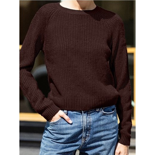 Sinsay - Basic sweter z długimi rękawami - bordowy ze sklepu Sinsay w kategorii Swetry damskie - zdjęcie 186385743