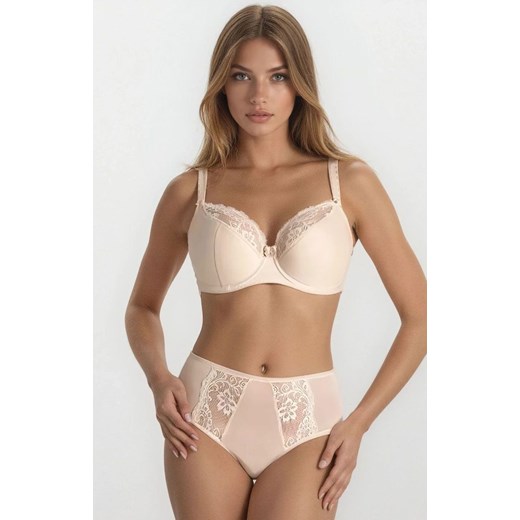 Beżowy biustonosz półusztywniany semi-soft Estel 204, Kolor beżowy, Rozmiar 65D, Teyli ze sklepu Intymna w kategorii Biustonosze - zdjęcie 186385991