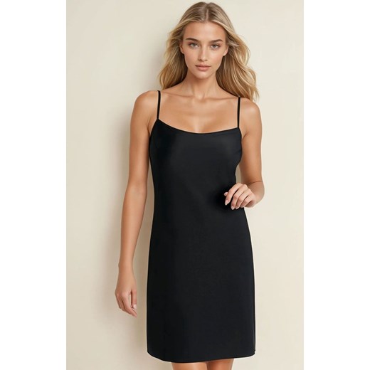 Czarna gładka koszula nocna damska halka Tori 2122, Kolor czarny, Rozmiar L, Teyli ze sklepu Intymna w kategorii Koszule nocne - zdjęcie 186386002