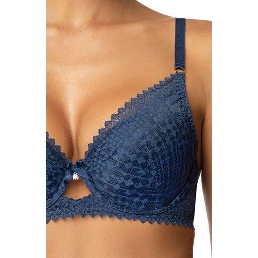 Biustonosz push-up w kolorze granatowym Maddie M-3633/11/1, Kolor granatowy, Rozmiar 80E, Mat ze sklepu Intymna w kategorii Biustonosze - zdjęcie 186386024