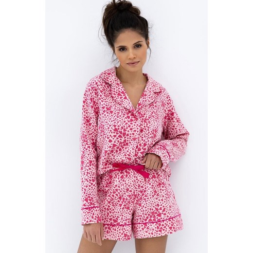 Sensis piżama damska rozpinana Kenzie, Kolor różowy-wzór, Rozmiar S, SENSIS ze sklepu Intymna w kategorii Piżamy damskie - zdjęcie 186386100