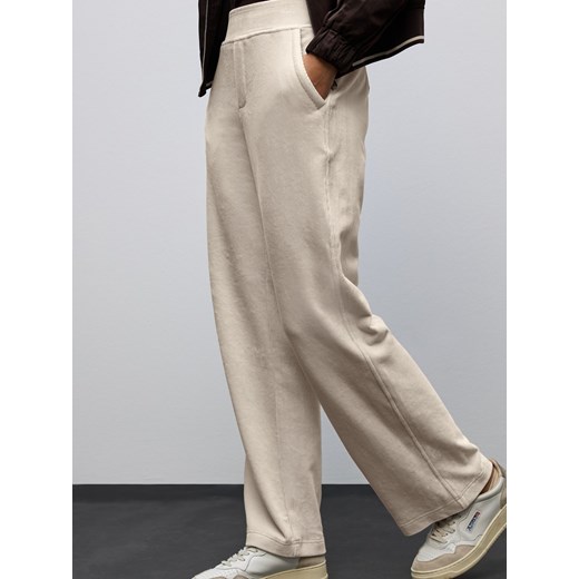 Street One Damskie spodnie sztruksowe Kobiety Sztruks beżowy wypukły wzór tkaniny ze sklepu vangraaf w kategorii Spodnie damskie - zdjęcie 186386171