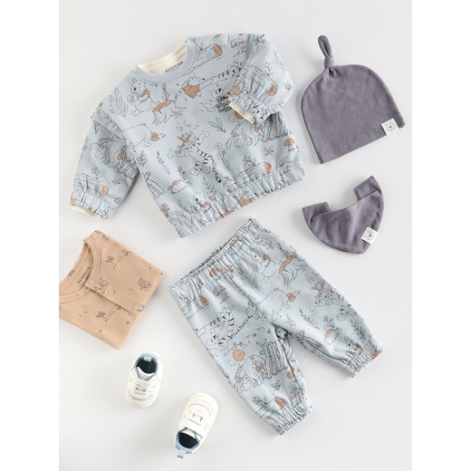 Reserved - Bawełniany komplet Kubuś Puchatek - jasnoniebieski Reserved 80 (9-12 m.) okazja Reserved