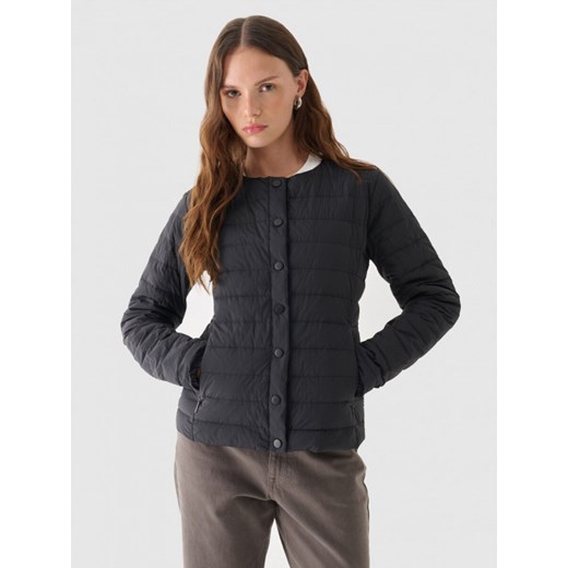 Damska kurtka z puchem naturalnym Outhorn OTHWAW24TDJAF640 - czarna ze sklepu Sportstylestory.com w kategorii Kurtki damskie - zdjęcie 186386552