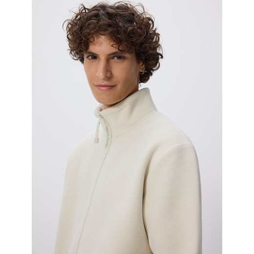 Reserved - Polarowa bluza ze stójką - złamana biel ze sklepu Reserved w kategorii Bluzy męskie - zdjęcie 186387144