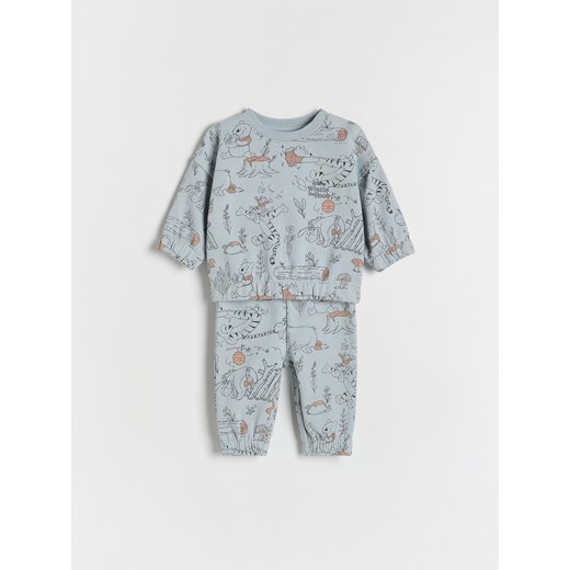 Reserved - Bawełniany komplet Kubuś Puchatek - jasnoniebieski Reserved 80 (9-12 m.) wyprzedaż Reserved