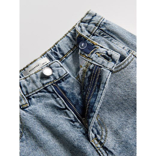 Reserved - Jeansy super wide leg z breloczkiem - granatowy Reserved 122 (6-7 lat) Reserved