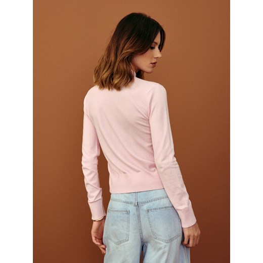 Sinsay - Sweter basic - różowy Sinsay XL Sinsay