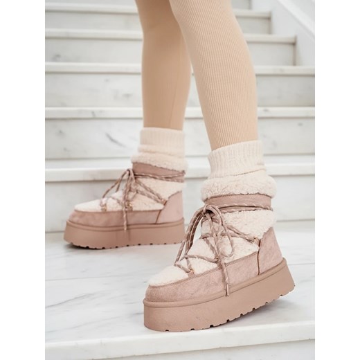 Royalfashion Śniegowce damskie sznurowane Evonie ze sklepu royalfashion.pl w kategorii Śniegowce damskie - zdjęcie 186389933