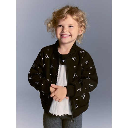 Reserved - Bluza bomber z aplikacją - czarny ze sklepu Reserved w kategorii Bluzy dziewczęce - zdjęcie 186390284