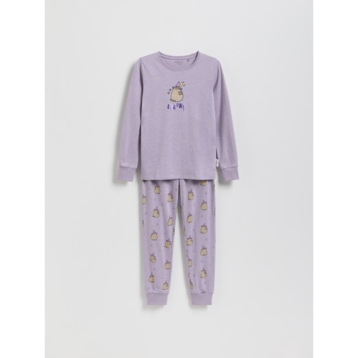 Reserved - Dwuczęściowa piżama Pusheen - fioletowy ze sklepu Reserved w kategorii Piżamy dziecięce - zdjęcie 186392940