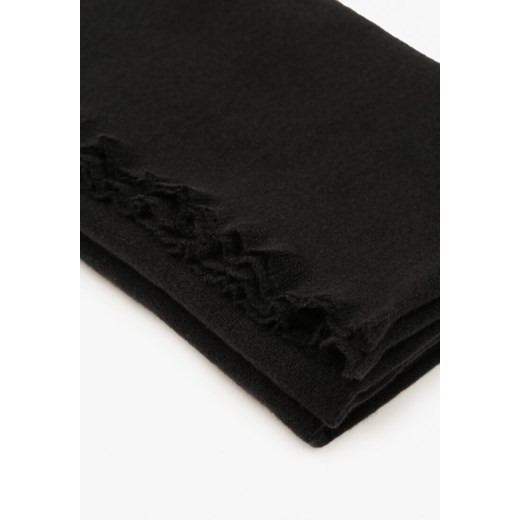 Czarny Dzianinowy Szalik z Wiskozą i Wełną Batiola uniwersalny born2be.pl