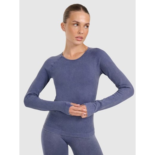 Damski longsleeve do jogi i pilatesu 4F 4FWAW25TFLOF429 - granatowy ze sklepu Sportstylestory.com w kategorii Kurtki damskie - zdjęcie 186395880