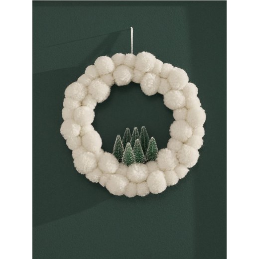 Sinsay - Wieniec dekoracyjny - kremowy ze sklepu Sinsay w kategorii Dekoracje bożonarodzeniowe - zdjęcie 186398944