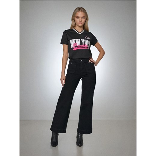 Sinsay - Jeansy wide leg - czarny ze sklepu Sinsay w kategorii Jeansy damskie - zdjęcie 186398961