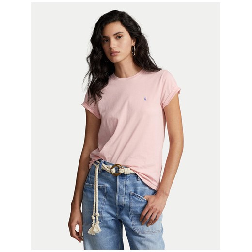 Polo Ralph Lauren T-Shirt 211898698004 Różowy Regular Fit ze sklepu MODIVO w kategorii Bluzki damskie - zdjęcie 186399032