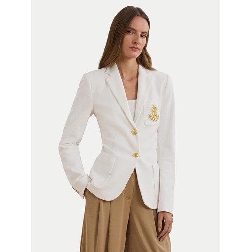 Lauren Ralph Lauren Marynarka Spsu20 200797305 Biały Regular Fit ze sklepu MODIVO w kategorii Marynarki damskie - zdjęcie 186399120