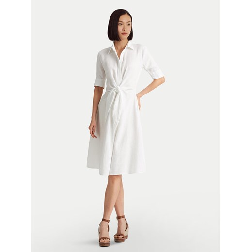 Lauren Ralph Lauren Sukienka koszulowa 200831364001 Biały Regular Fit ze sklepu MODIVO w kategorii Sukienki - zdjęcie 186399130