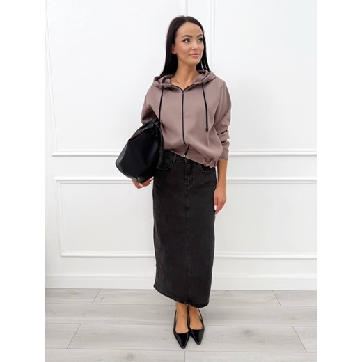 Brązowa Bluza z Kapturem Modnakiecka.pl 42 ModnaKiecka.pl okazja