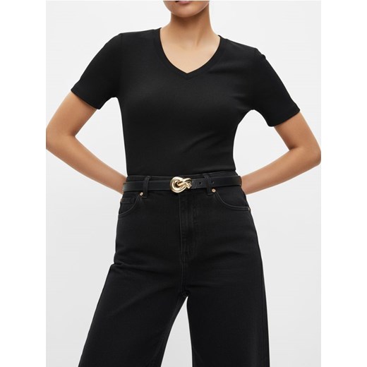Sinsay - Pasek ze złotą klamrą - czarny ze sklepu Sinsay w kategorii Paski damskie - zdjęcie 186403221