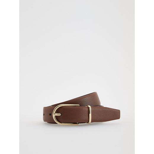 Reserved - Pasek z łączonych materiałów - brązowy ze sklepu Reserved w kategorii Paski damskie - zdjęcie 186404952