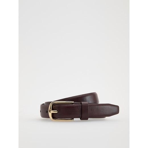 Reserved - Pasek z łączonych materiałów - mahoniowy Reserved M okazyjna cena Reserved