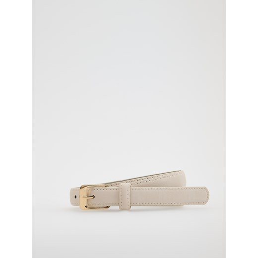 Reserved - Pasek z łączonych materiałów - złamana biel ze sklepu Reserved w kategorii Paski damskie - zdjęcie 186404981