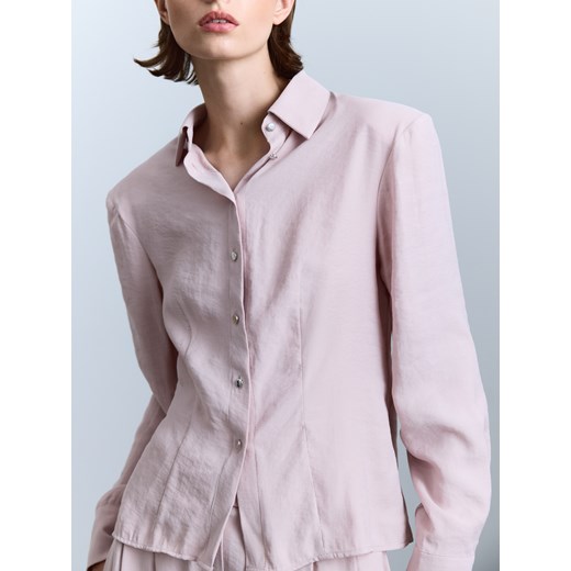 Reserved - Koszula z modalu - pastelowy róż ze sklepu Reserved w kategorii Koszule damskie - zdjęcie 186405011